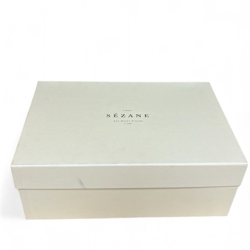 NWB Sezane PAULA BABIES Ecru white Black toe mid-height heels 38 - Picture 9 of 15